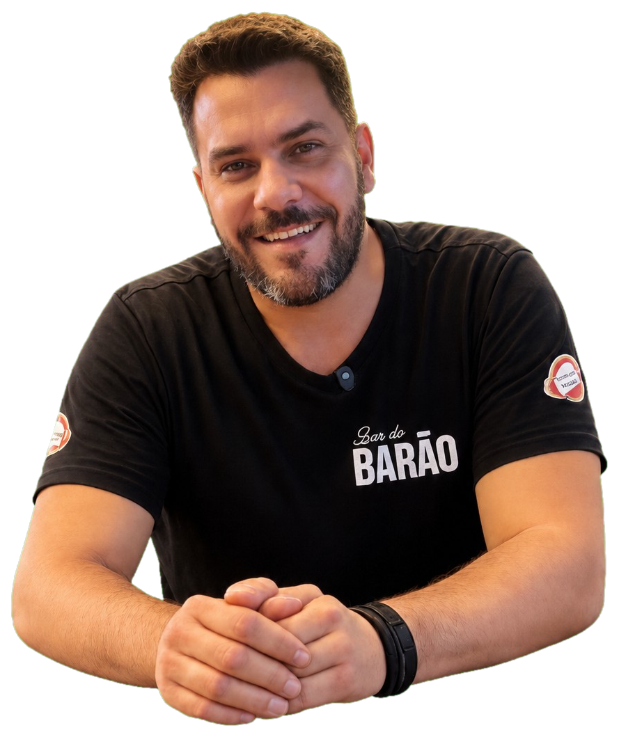 Bruno atendendo no Bar du Barão